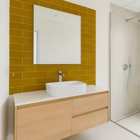 Carrelage Alaska 7.5x30 Amarillo : Briquette Jaune Moderne