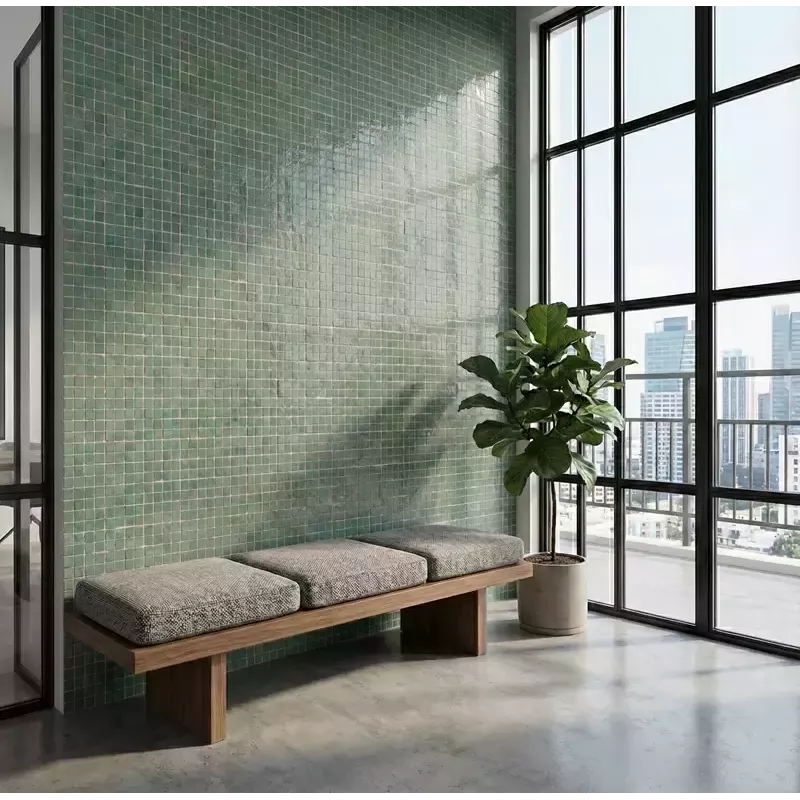 ZELIJ MOSAÏQUE 5X5 - LES OMBRES DE LA MÉDINA COULEUR 34 - VERT CLAIR