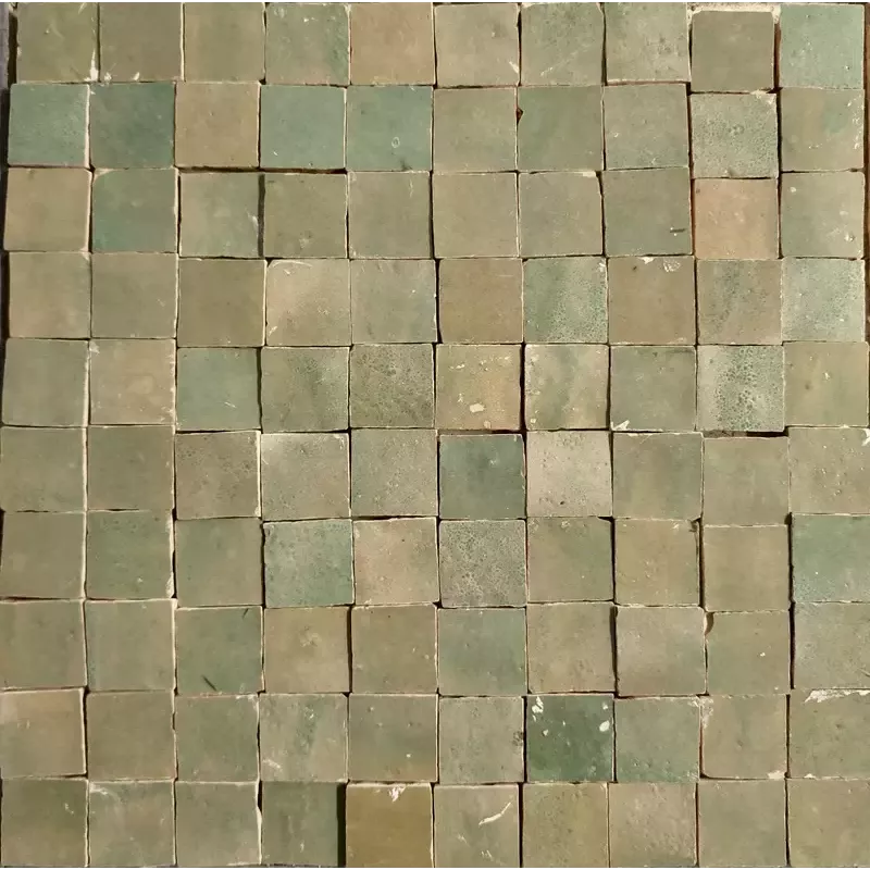 ZELIJ 3X3 - LES JARDINS DE LA PALMERAIE COULEUR 21 - VERT ANTIQUE
