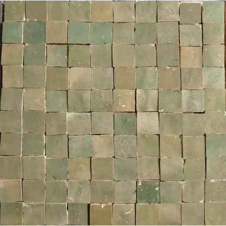 ZELIJ 3X3 - LES JARDINS DE LA PALMERAIE COULEUR 21 - VERT ANTIQUE