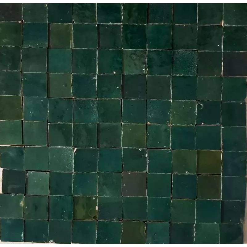 ZELIJ 3X3 - LES JARDINS DE LA PALMERAIE COULEUR 25 - VERT LAGON