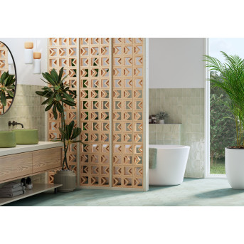 Cloison en claustras Celosia Symbol V dans une salle de bain