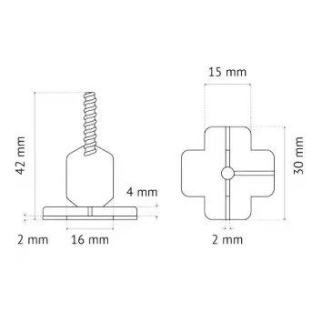 250 CROISILLONS JAUNE EN (T) 2MM AUTONIVELLANT