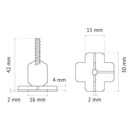 250 CROISILLONS JAUNE EN (T) 2MM AUTONIVELLANT