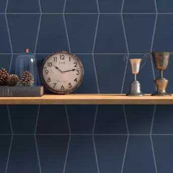 CHINTZ 17X20 TRAPÈZE MAT BLEU JEAN DENIM