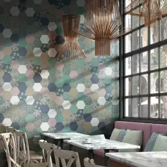 GOOD VIBES DECOR 14X16 HEXAGONAL MAT