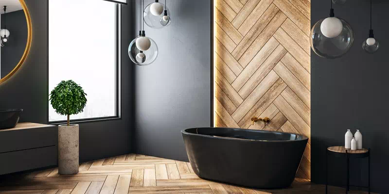 Carrelage pose en chevron